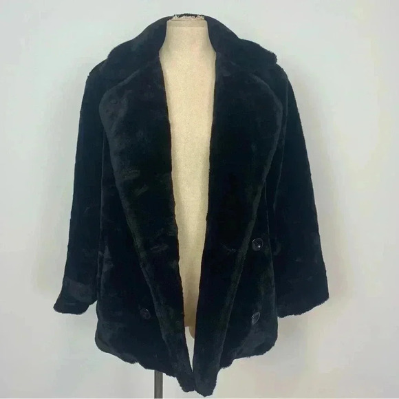 Vintage Double-breasted Faux Fur  Coat - Picture 7 of 10